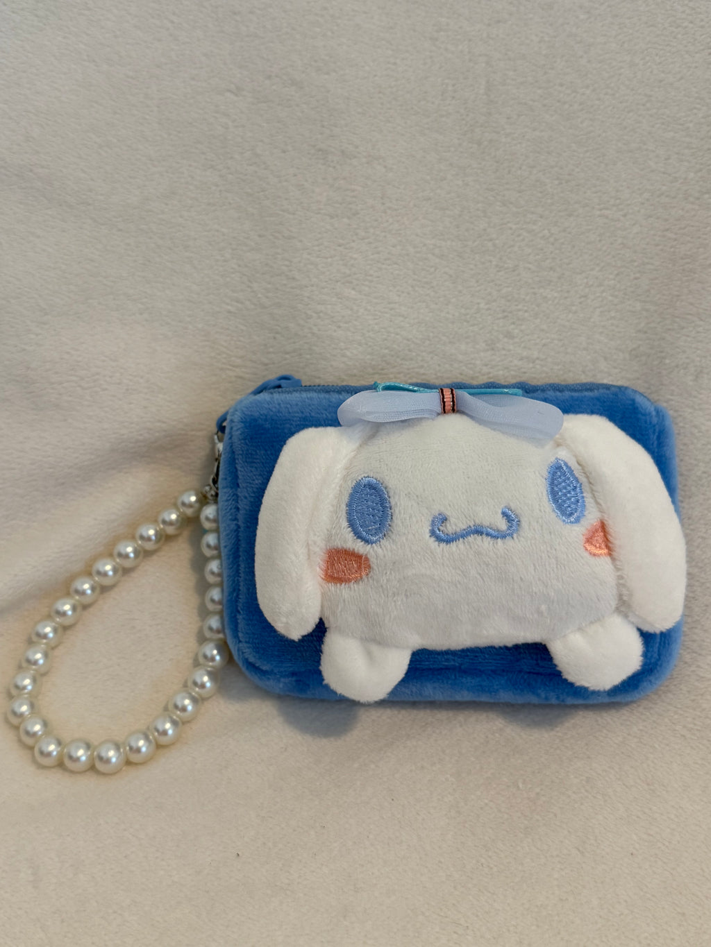 Plush Character Coin Pouch with Pearl-Style Wrist Strap