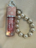 Lip Oil Keychain with Pearl-Style Wrist Strap